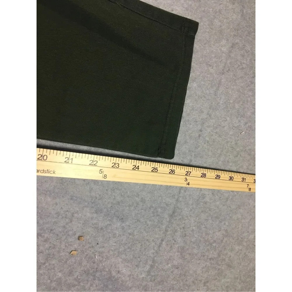 Womens White Stag Pants Size 10 Petite Green Stretchy Waistband Straight Leg - Picture 3 of 4